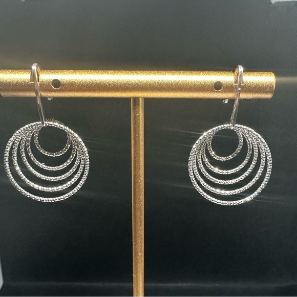 Italian 925 Sterling Silver Multi-Hoop Earrings – Diamond Cut - Picture 8 of 15